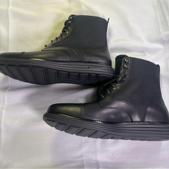 Cole Haan Ten Year Anniversary Ed. New Black Men's Lace Lightweight 12M Boots - Picture 5 of 10
